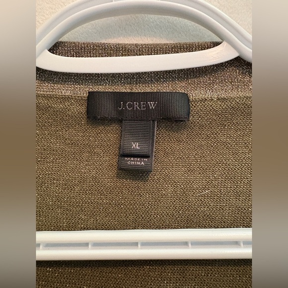 J. Crew Merino Wool Metallic Olive Sweater - Picture 8 of 9